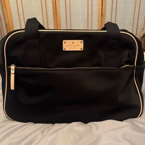 Kate Spade Black Travel Bag with Gold Accents